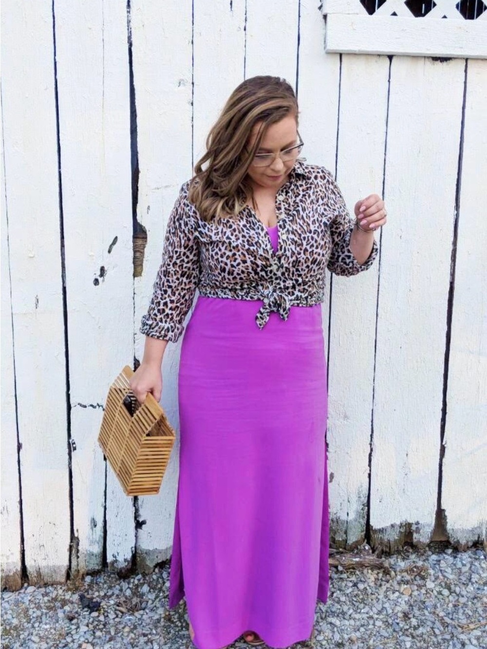 J. Crew Factory Petite Length Magenta Spaghetti-Strap V-Neck Maxi Dress